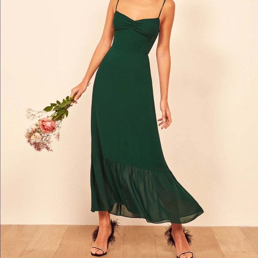 Emersyn Reformation Dress in Emerald